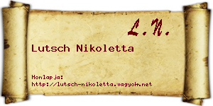 Lutsch Nikoletta névjegykártya
